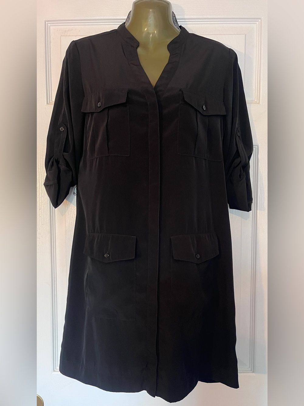 Express Black cargo-style black dress with Flap Pockets